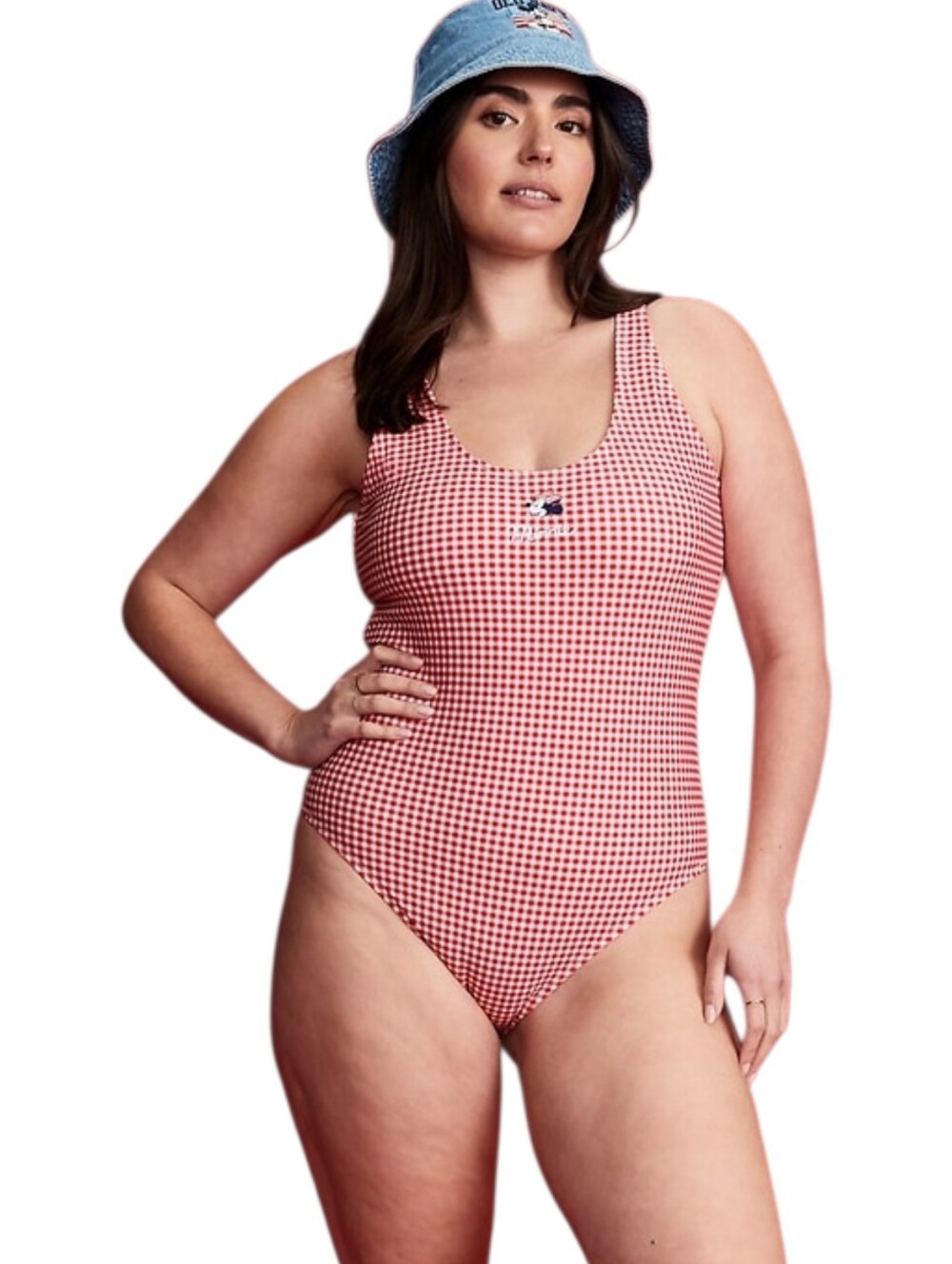 Old Navy Disney Minnie Mouse Red Gingham One Piece Swimsuit Women's Large L